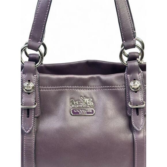 Coach Vintage Madison Mia Plum Purple Leather Tote Bag - Picture 2 of 15